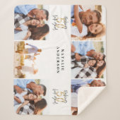 50を良く見える金ゴールド黒写真の誕生日 シェルパブランケット (正面)