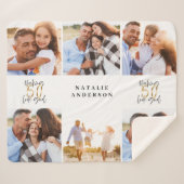 50を良く見える金ゴールド黒写真の誕生日 シェルパブランケット (正面(横))