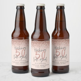 50を良く見せるバラ金ゴールド誕生祝い ビールラベル