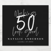 50を良く見せる誕生祝い スパークリングワインラベル (シングルラベル)