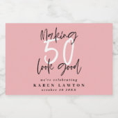 50を良く見せる誕生祝い スパークリングワインラベル (シングルラベル)