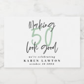 50を良く見せる誕生祝い スパークリングワインラベル (シングルラベル)