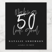 50を良く見せる誕生祝い ワインラベル (シングルラベル)