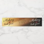 50を良く見せる金ゴールド誕生祝い眉 ペットボトルラベル (シングルラベル)