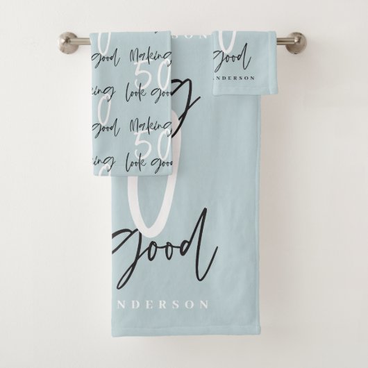 50を良く見せる金ゴールド誕生祝い バスタオルセット (インサイチュ)