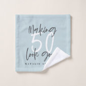 50を良く見せる金ゴールド誕生祝い バスタオルセット (ウォッシュタオル)