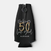 50を良く見せる金ゴールド誕生祝い ボトルクーラー (裏面)