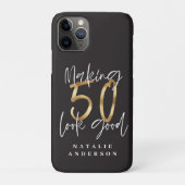 50を良く見せる金ゴールド誕生祝い Case-Mate iPhoneケース (裏)