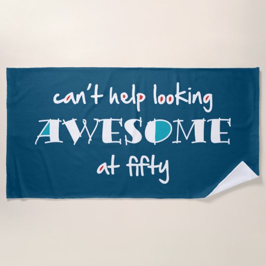 50を見救済てい素晴らしけない ビーチタオル (正面)