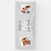 50を青と灰色の誕生日写真に見せる 横断幕 (縦)