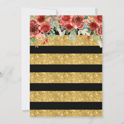 50アニョスレッドローゼズメキシコ誕生日 招待状 (裏面)