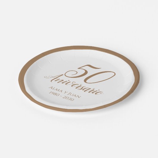 50アニヴェルサリオスペインの50周年記念ナプキン ペーパープレート (アングル)