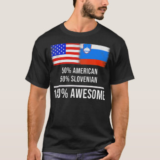 50アメリカ50スロベニア100ギフト素晴らしfor Slov Tシャツ