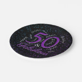 50アンドファビュラス誕生日パープルブエレガントラック ペーパープレート (アングル)