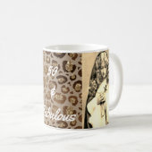 50アンドファブリーセピアフォトチータープリント コーヒーマグカップ (正面右)