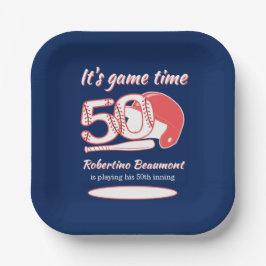 50イニング目をプレーする野球の誕生日パーティー ペーパープレート