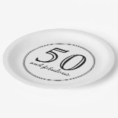 50エレガントと素晴らしいタイポグラフィ誕生日パーティー ペーパープレート (アングル)