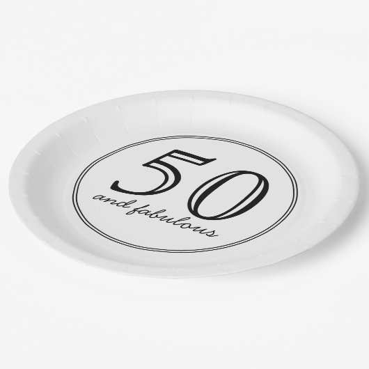 50エレガントと素晴らしいタイポグラフィ誕生日パーティー ペーパープレート (アングル)