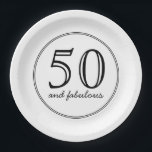 50エレガントと素晴らしいタイポグラフィ誕生日パーティー ペーパープレート<br><div class="desc">ブラックエレガントのモダンタイポグラフィ50と素晴らしいデザインは、この特別なマイルスシンプルトーナメントをあなた縁どに楽しませます。年齢をに変更しまカスタマイズす。</div>