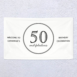 50エレガントと素晴らしいタイポグラフィ誕生日パーティー 横断幕