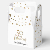 50エレガントと素晴らしい誕生日ホワイト金ゴールド紙吹雪 フェイバーボックス (オープン)