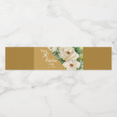 50エレガントと素晴らしい誕生日金ゴールドフローラ ペットボトルラベル (シングルラベル)