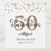 50エレガントと素晴らしい銅金ゴールドブラック ワインラベル (シングルラベル)