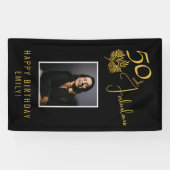 50エレガントとFabulous Twigs 50th誕生日写真 横断幕 (横)