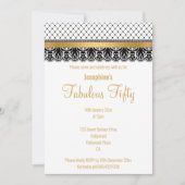 50エレガントカスタム金ゴールドレースで素晴らしい 招待状 (正面)