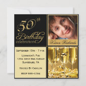 50エレガントバースデーパーティ招待状 招待状 (正面)