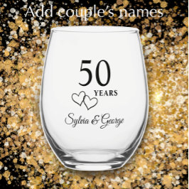 50エレガントパーソナライズされたモダン周年記念ギフト ステムなしワイングラス