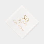 50エレガントパーソナライズされたモダン周年記念パーティー 箔ナプキン (右)