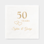 50エレガントパーソナライズされたモダン周年記念パーティー 箔ナプキン (正面)