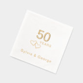 50エレガントパーソナライズされたモダン周年記念パーティー 箔ナプキン (左)