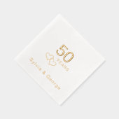 50エレガントパーソナライズされたモダン周年記念パーティー 箔ナプキン (右)