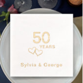 50エレガントパーソナライズされたモダン周年記念パーティー 箔ナプキン