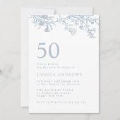 50エレガントビクトリアン誕生日 招待状 (正面)