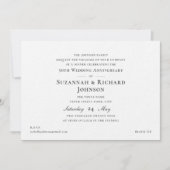 50エレガントフォーマル結婚周年記念ダークグレー 招待状 (正面)