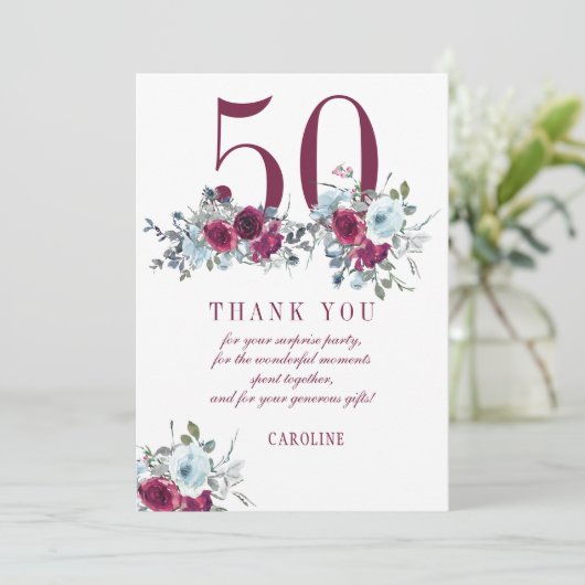 50エレガントモダン周年 サンキューカード (スタンド正面)