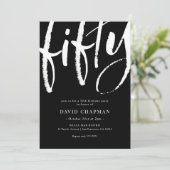 50エレガントモダン歳の誕生日パーティー 招待状 (スタンド正面)