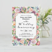 50エレガント周年結婚フローラ 招待状 (スタンド正面)