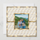 50エレガント周年結婚招待状金ゴールド ノートカード (正面)