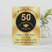 50エレガント周年結婚招待状 招待状 (スタンド正面)