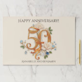 50エレガント周年結婚紙ランチョンマット ペーパーパッド (インサイチュ)