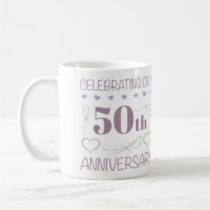50エレガント周年結婚紫 コーヒーマグカップ