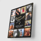 50エレガント周年記念写真 スクエア壁時計 (傾斜)