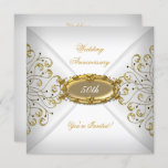 50エレガント周年記念結婚ホワイト金ゴールド 招待状<br><div class="desc">50周年エレガント白結婚金ゴールドイベントパーティー、誕生日、お祝いパーティの招待状。自分カスタマイズの詳細で</div>