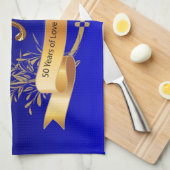 50エレガント周年記念結婚贈り物 キッチンタオル (四つ折り)