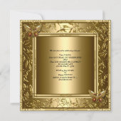 50エレガント周年記念結婚金ゴールド蝶 招待状 (裏面)