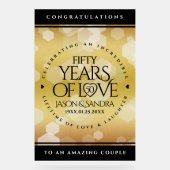 50エレガント周年記念結婚金 アクリルサイン (正面)